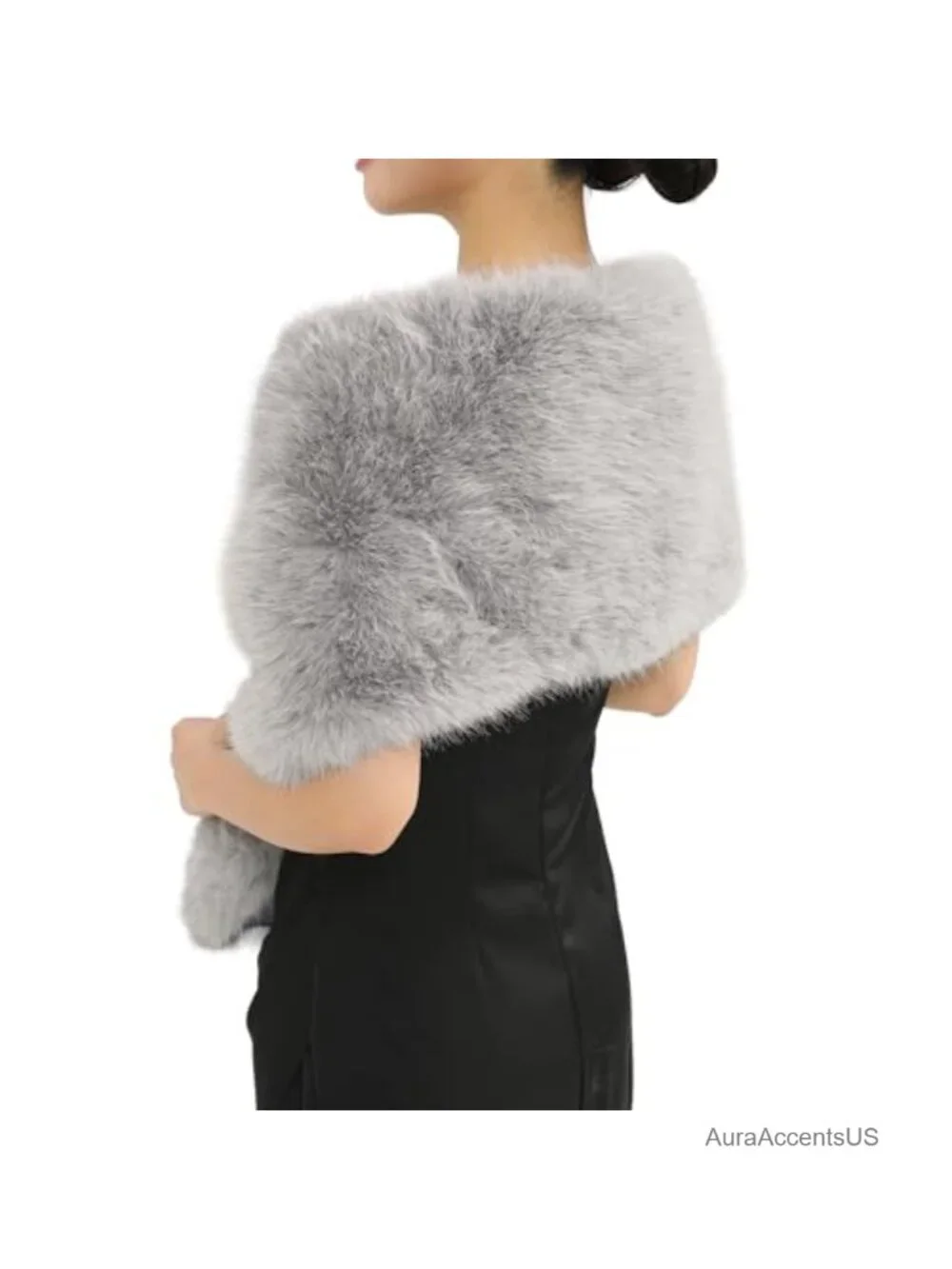 Faux Fur Scarf Shrug for Women Winter Coat Dress Wrap